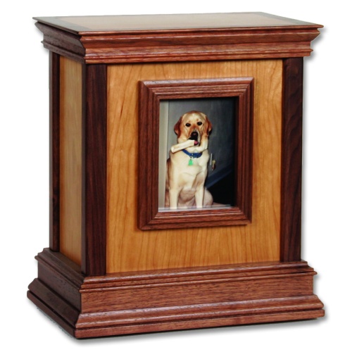 Framed Contemporary Wood Cremation Urn